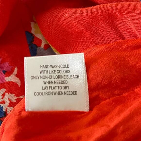 Modcloth Womens Small Red Blue Floral 100% Rayon Mini Skirt - Picture 6 of 9